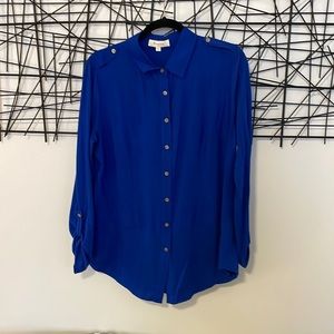 Cobalt blue button down